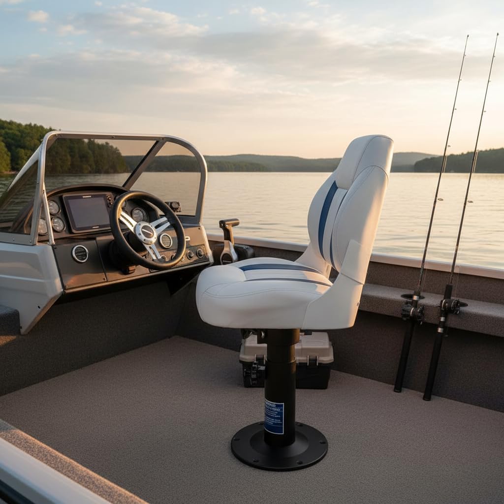 Boat Seat Pedestal 360° Rotation,Height Adjustable from 13" to 19" image 3