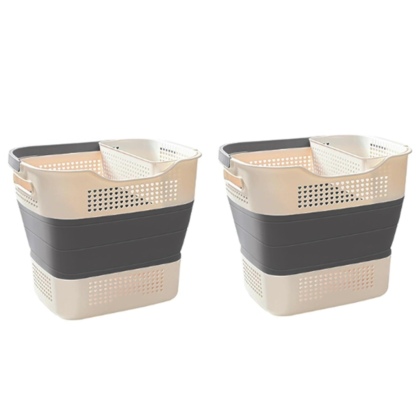 Folding dirty laundry basket, Collapsible Laundry Baskets With Underwear Basket Multicolor 2 Pack(Grey)