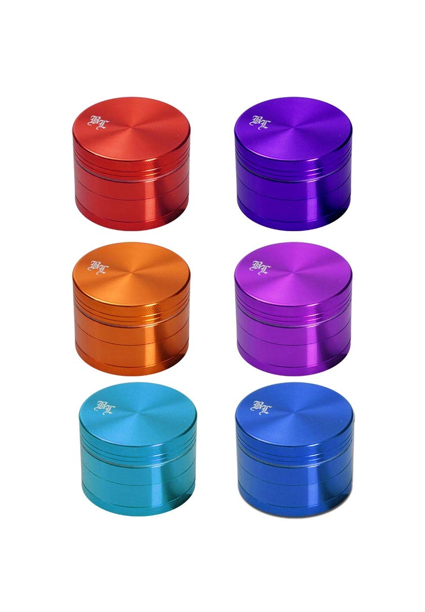 Black Leaf Molinillo de aluminio, 40 mm, 4 piezas, color gris, cierre magnético, incluye caja de lata Grinder