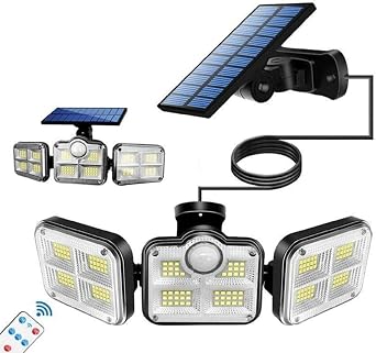 HANGAST Solar Powered 122 LEDs Garden Lighting Street Light with Motion Sensor Solar [Energy Class A+++]