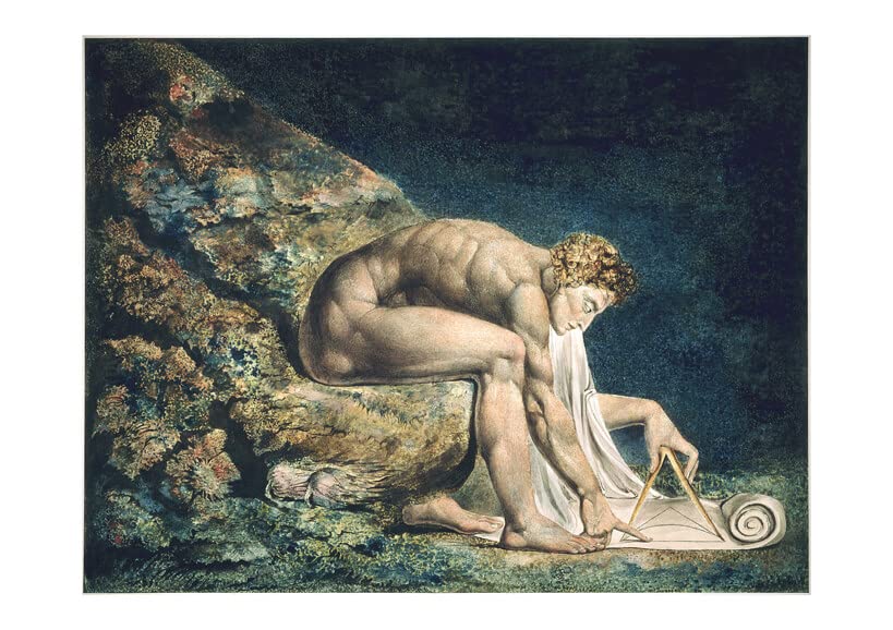 Poster Isaac Newton William Blake encadré grand format pour mur vide