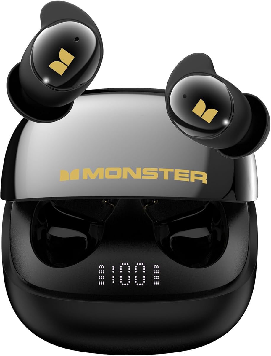 Monster Sleep Ear200, Wireless in-Ear Headphones, Bluetooth 6.0 Sleep Headphones, with ANC Active Noise Cancellation Designed for Side Sleepers, 30 Hours of bass Stereo Sound.