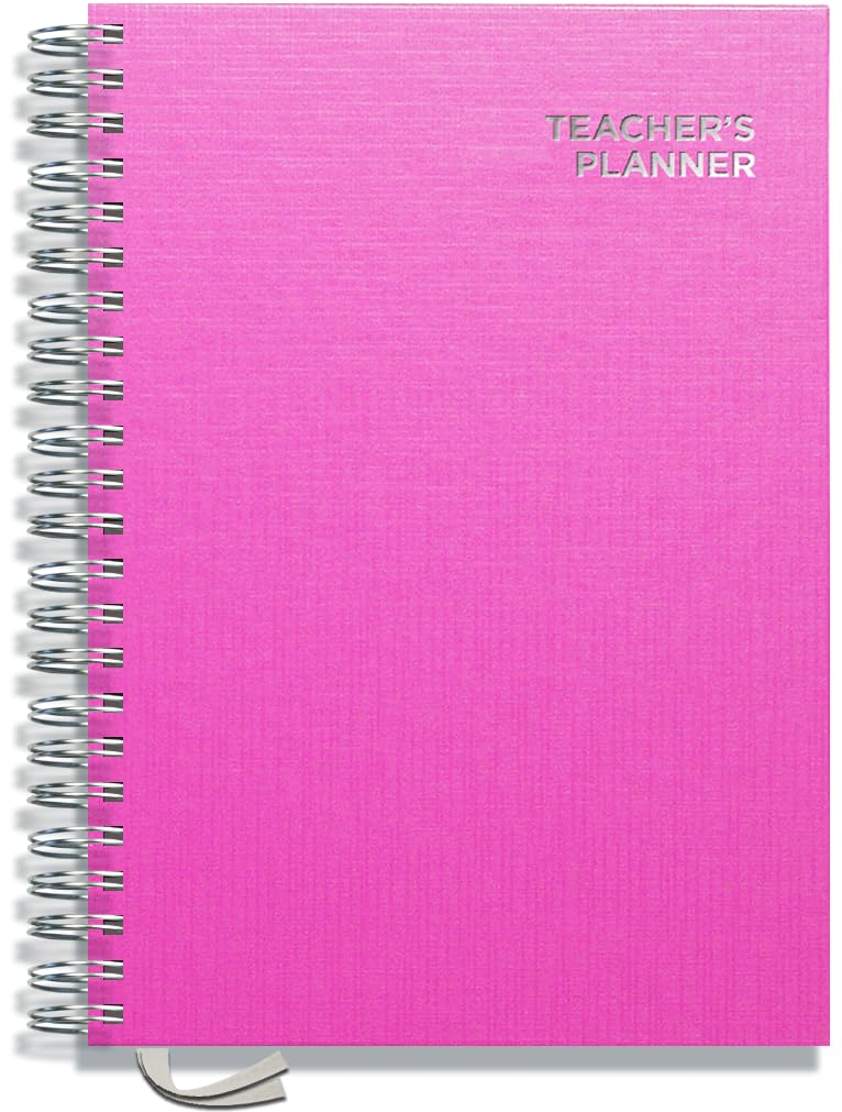 Teacher Planner 2026-2027 A4 Size by Pirongs | 5 Lesson Dated Planner for Teachers | Page a Day | Dated, Hardback, Wiro-Bound Teachers Planner - Pink โ image 1