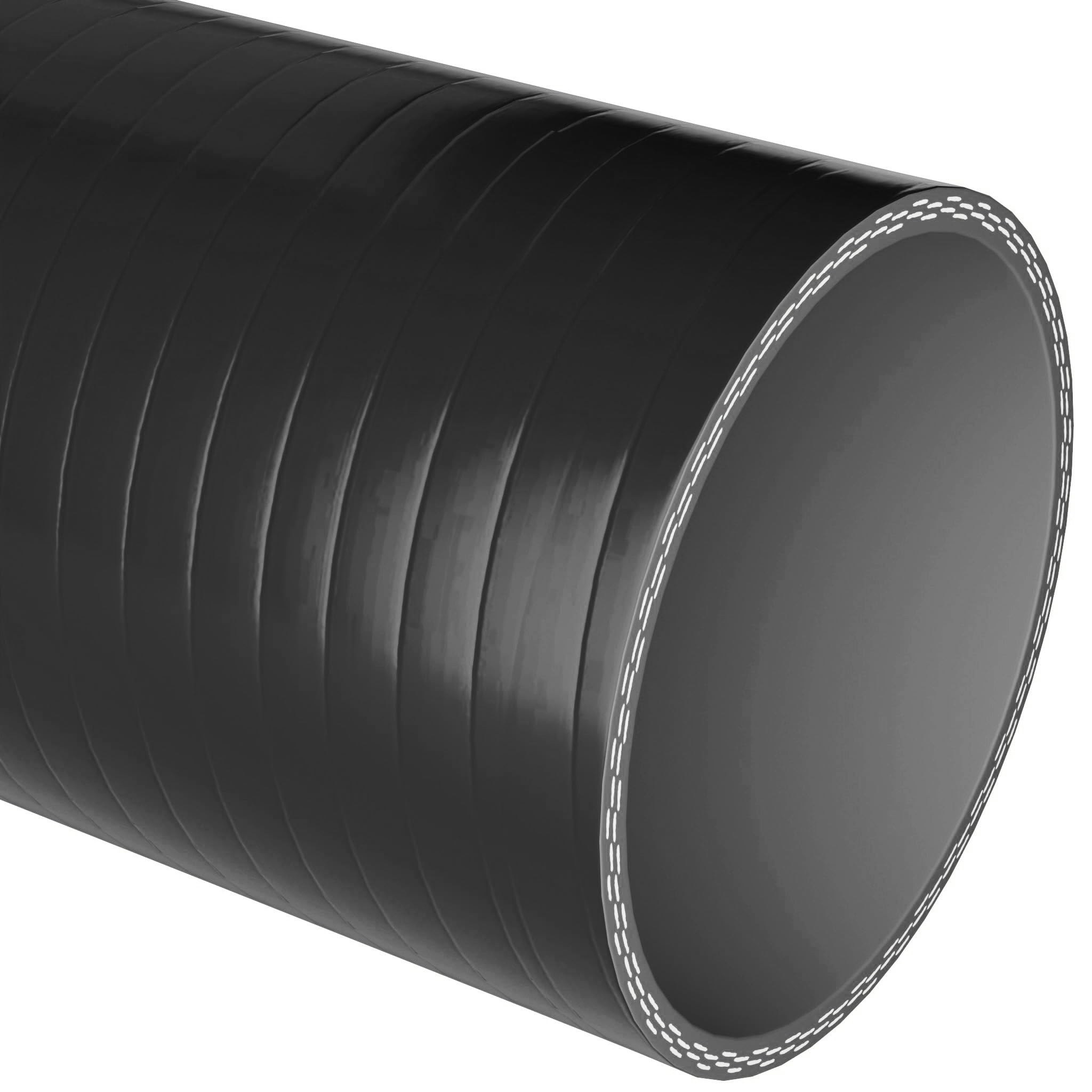 90 degree Silicone Turbo and Coolant Reinforced Hose Elbow ID: 35mm - Black — view 2