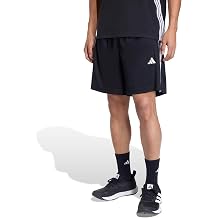 adidas Mens Workout Essentials Base 3-Stripes Pique Short 9-Inch Casual Bottoms Casual - Blue