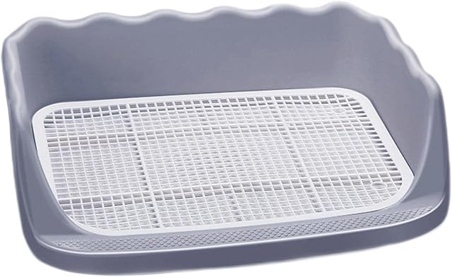 Mesh Dog Toilet for Small and Medium Dogs Puppy Training Tray Pee Pad Holder Litter Pan Training Indoor Dog Potty Tray , Gray