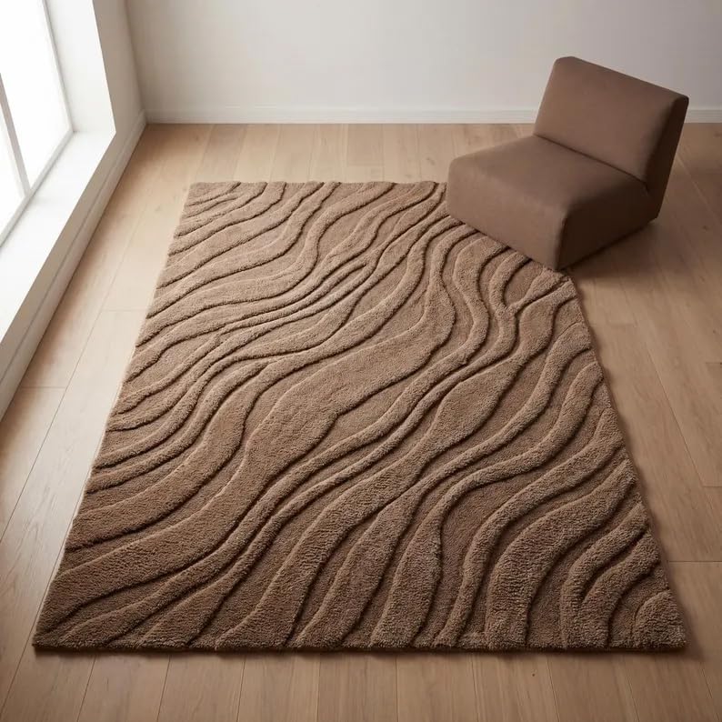Image of zia carpets Hand Tufted Woollen Modern Collection Bedroom & Living Room Carpet Size 5 X 7 Feet