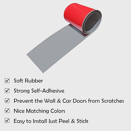 Miniatura 4 de Protectores de pared de garaje, protectores de goma autoadhesivos fuertes de 6 x 48 pulgadas para paredes de garaje, protector de pared de garaje