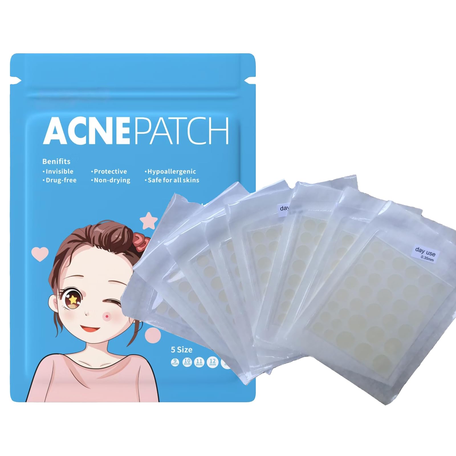 Pimple Patches for Face Hydrocolloid Day and Night Acne Patches Invisible Acne Patch for Zits Cover