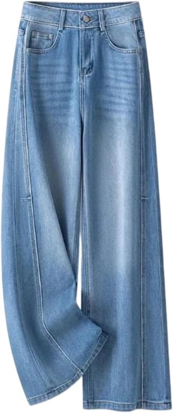 Women's Wide Leg Jeans – Spring Fall Versatile High Waist Loose Fit Straight Leg Pants