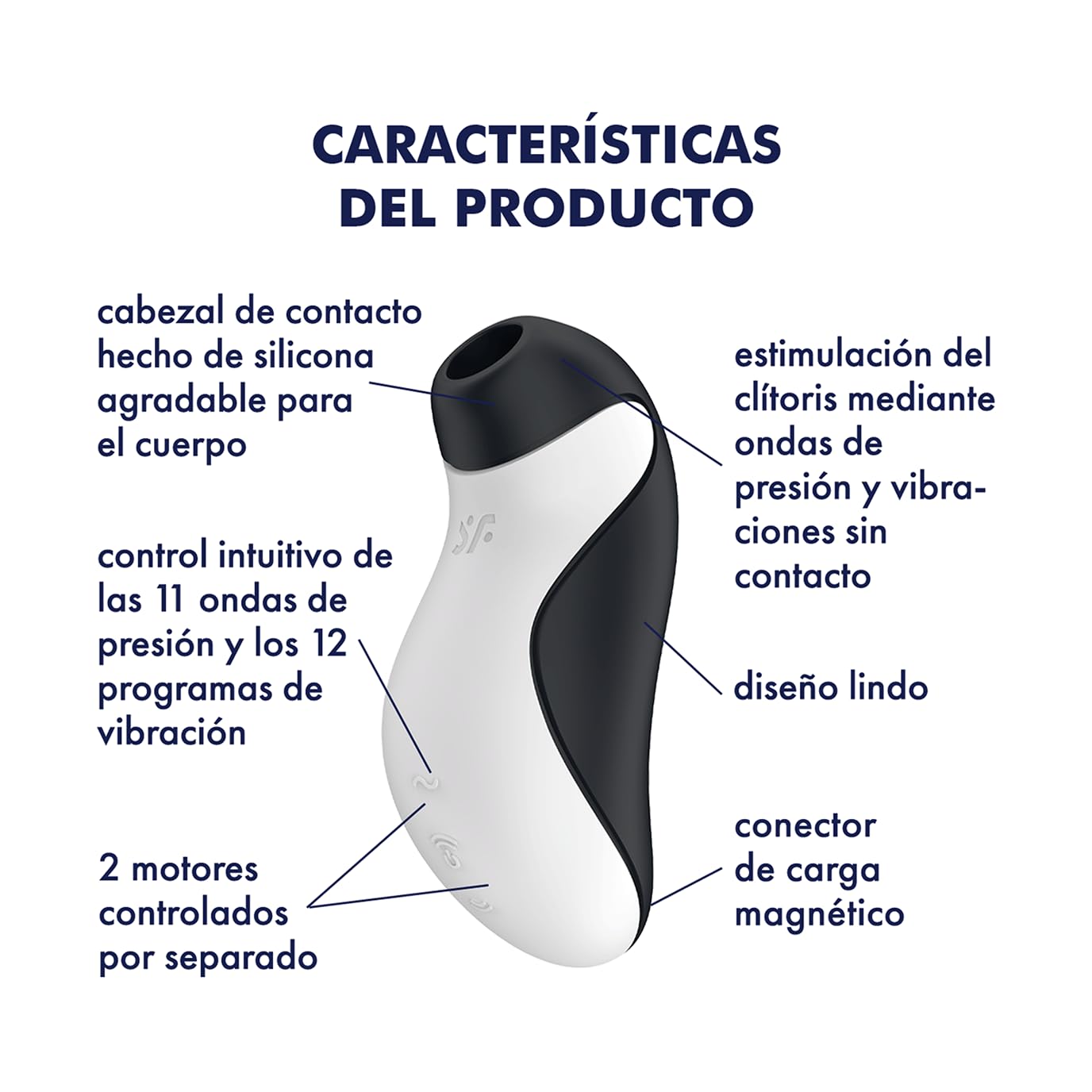Satisfyer Orca Vibrador Ondas de Presión | Juguetes sexuales Dual con 2 Motores una Estimulación máxima | Resistente al Agua (IPX7) | Juguetes eroticos para Mujeres Succionador de Clítoris Femenino