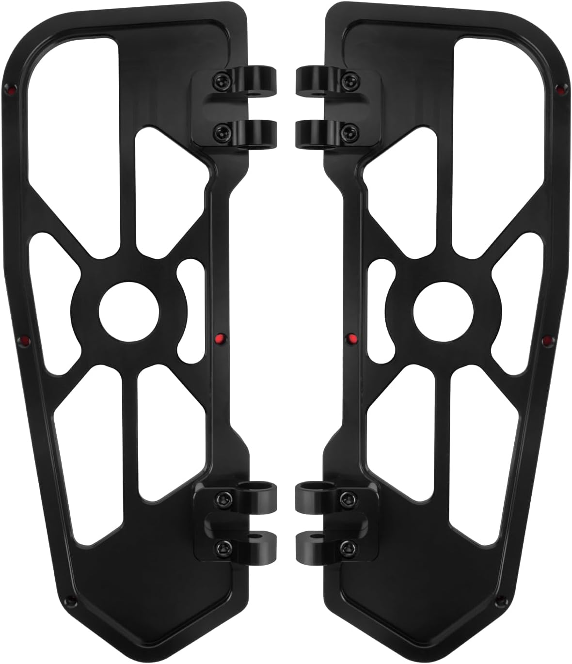 Motorcycle Driver Floorboards Front Footboards Pedal Offroad Rider Foot Pegs Fit for Harley Touring Road King Road Glide Electra Glide Street Glide Softail Dyna (Red Edge)