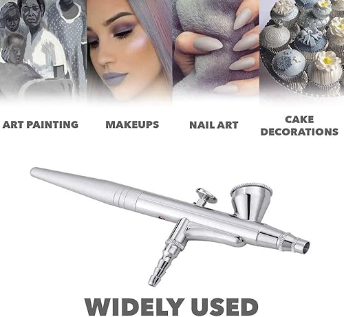 Miniatura 8 de Pistola de aerógrafo portátil de alimentación por gravedad para aerógrafo de clavos, pistola de oxígeno, pintura en aerosol de seda, kit de
