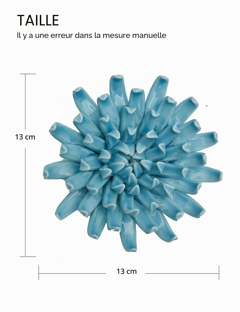 SEINHIJO Décoration Murale Fleur 3D Sculpture Art Moderne Cadeau 13cm