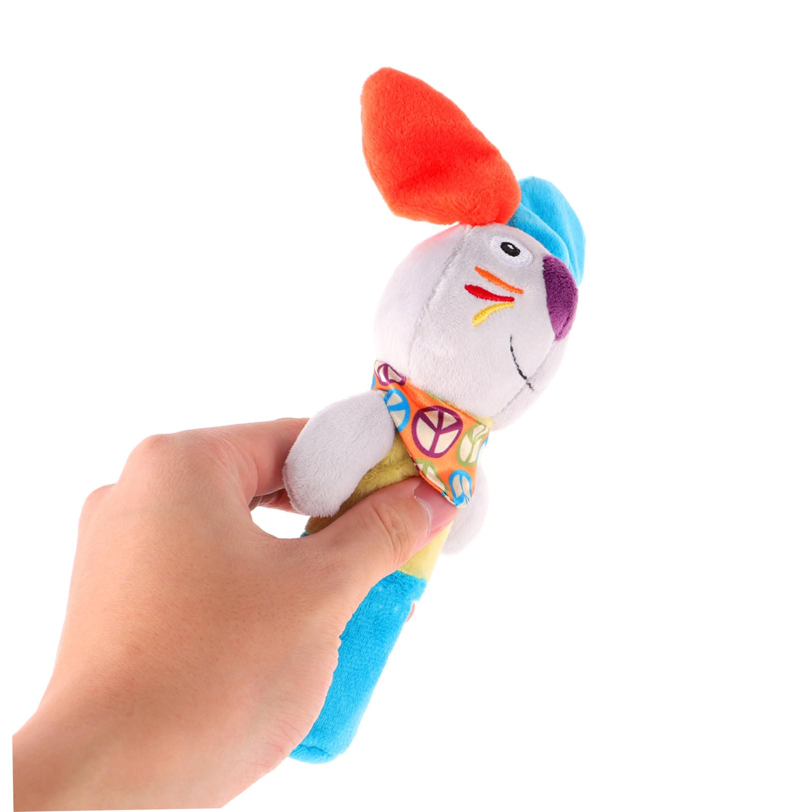 Jouet de Préhension pour Bébé en Peluche Bleu, Motif Animal Cartoon
