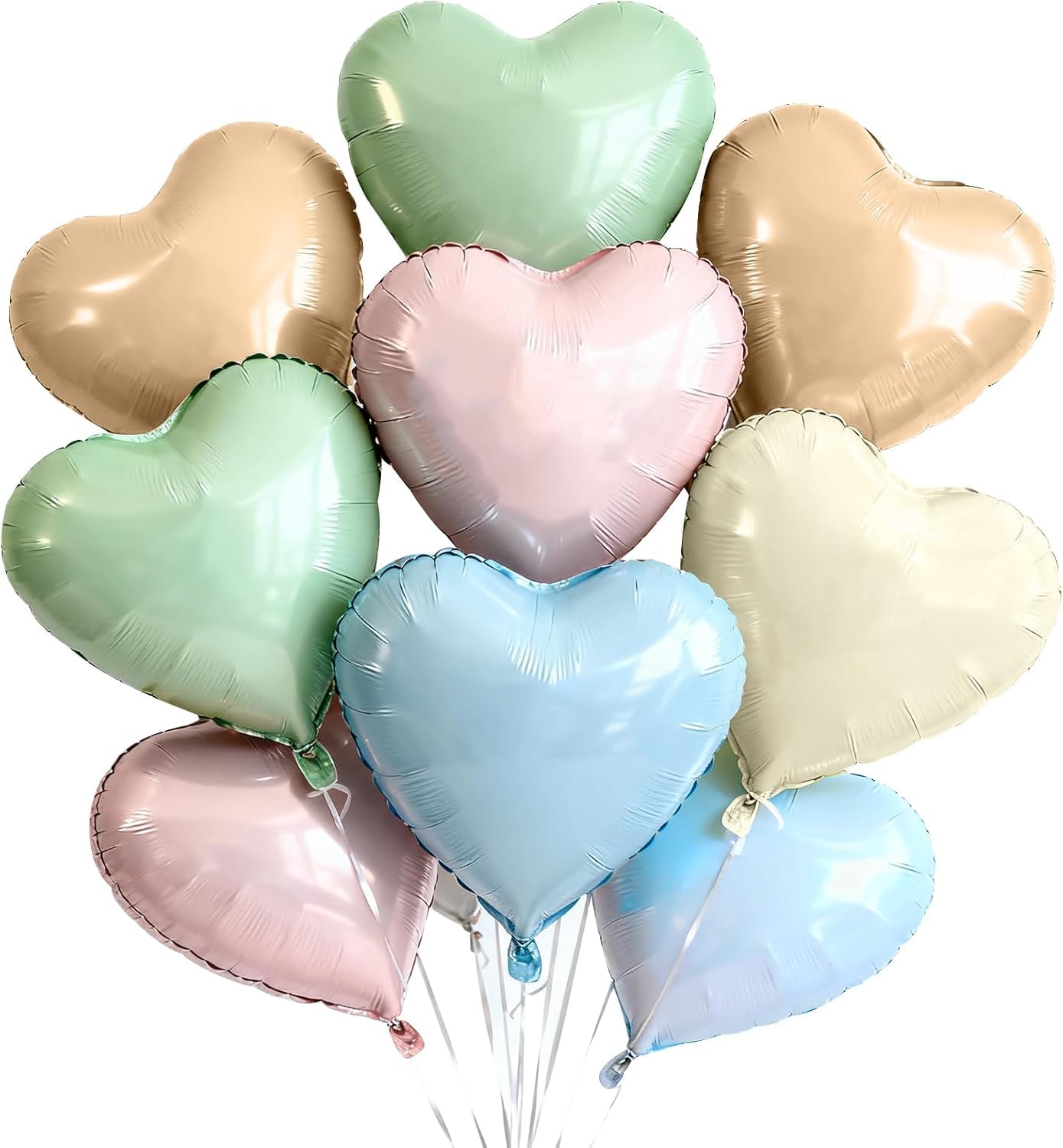 DecoGlee 30Pcs 18 Inch Balloons Pastel Colorful Heart Shape Foil Mylar Banners Decoration for Birthday Valentine's Day Wedding Bridal Shower Anniversary Engagement Party Supplies
