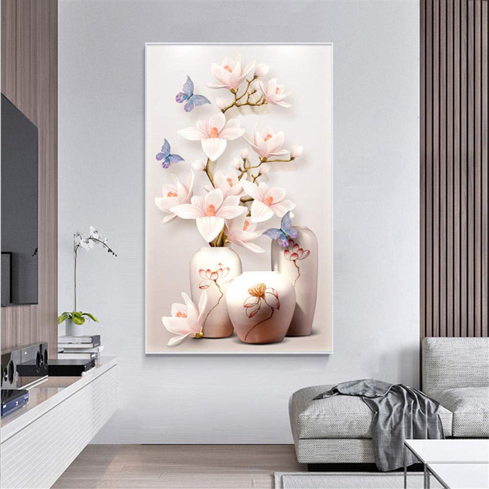 Kit Broderie Diamant Magnolia Blanc 5D Grand Format Idée Cadeau Art Craft pour Adulte