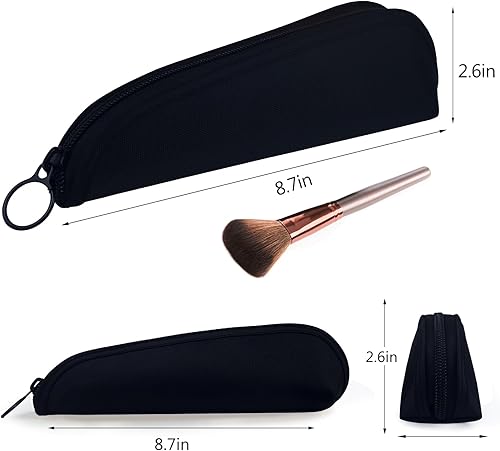 Miniatura 3 de Aosbos Bolsa de viaje para brochas de maquillaje, pequeño organizador de cosméticos para brochas de maquillaje, Negro -