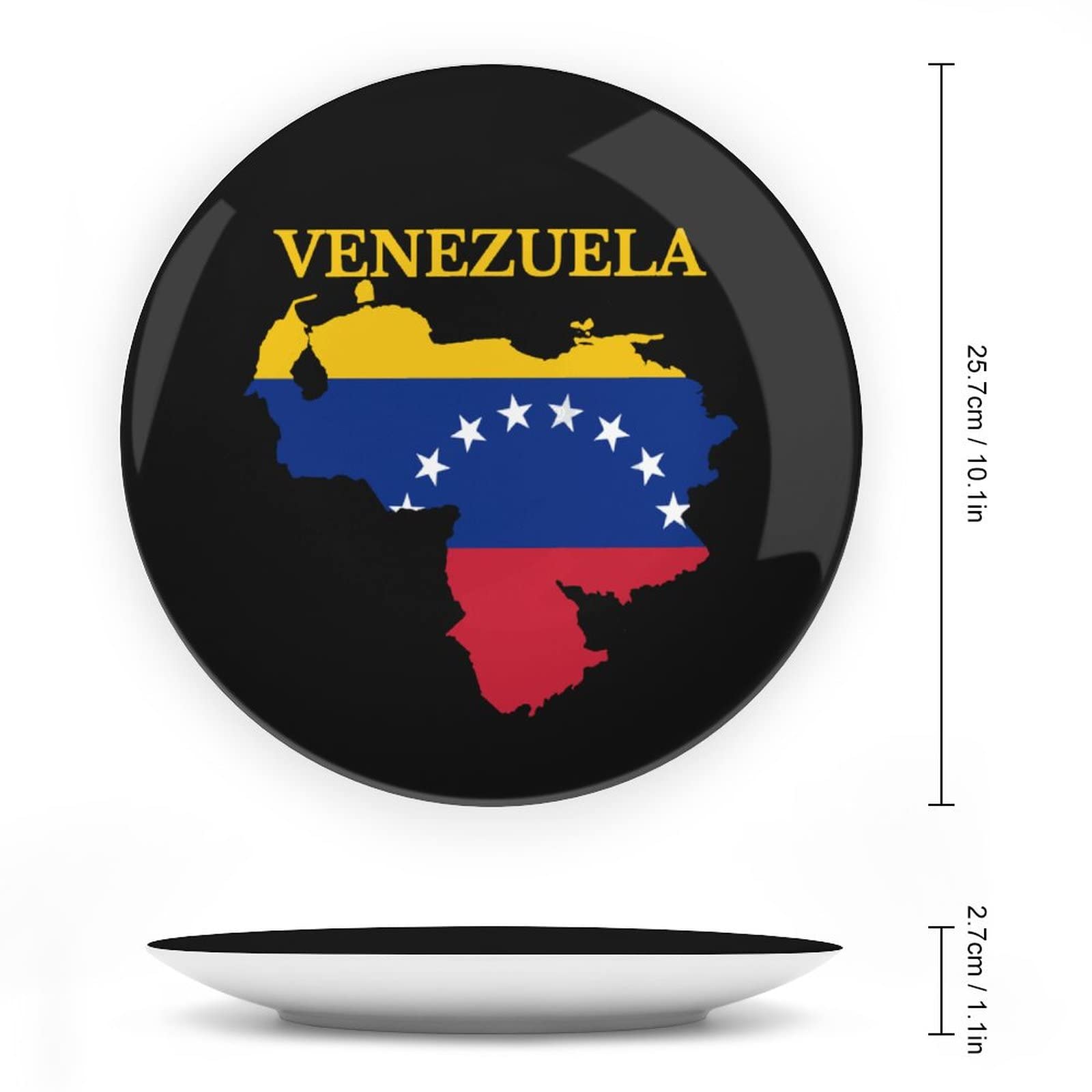 Venezuela Map FlagCustom Photo Bone China Decorative Dish Ceramic Crafts with Display Stand 10inch