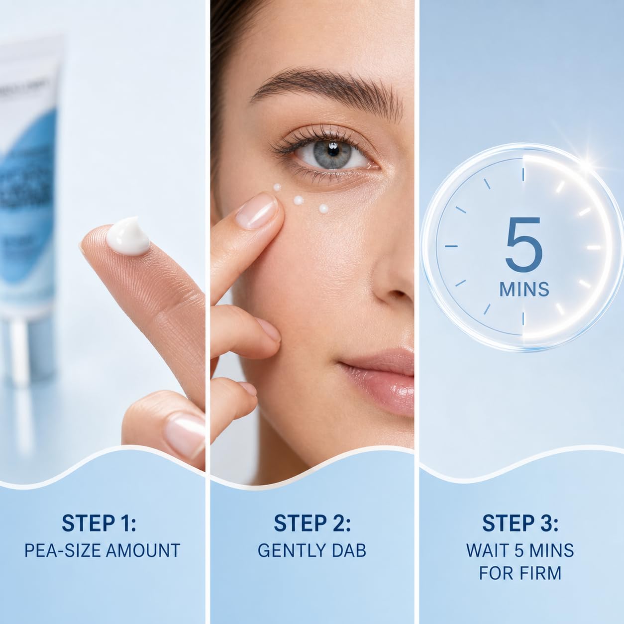 Instant Firming Eye Serums, Reduce Bags, Puffiness Wrinkles in 5 Mins, 2pcs