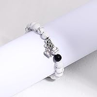 Vista 18 de Black Beaded Bracelets for Men Boys: 6mm Obsidian Onyx Lava Beads Mens Bracelet Set Mens Jewelry - Cool Anniversary Valentines Fathers Birthday