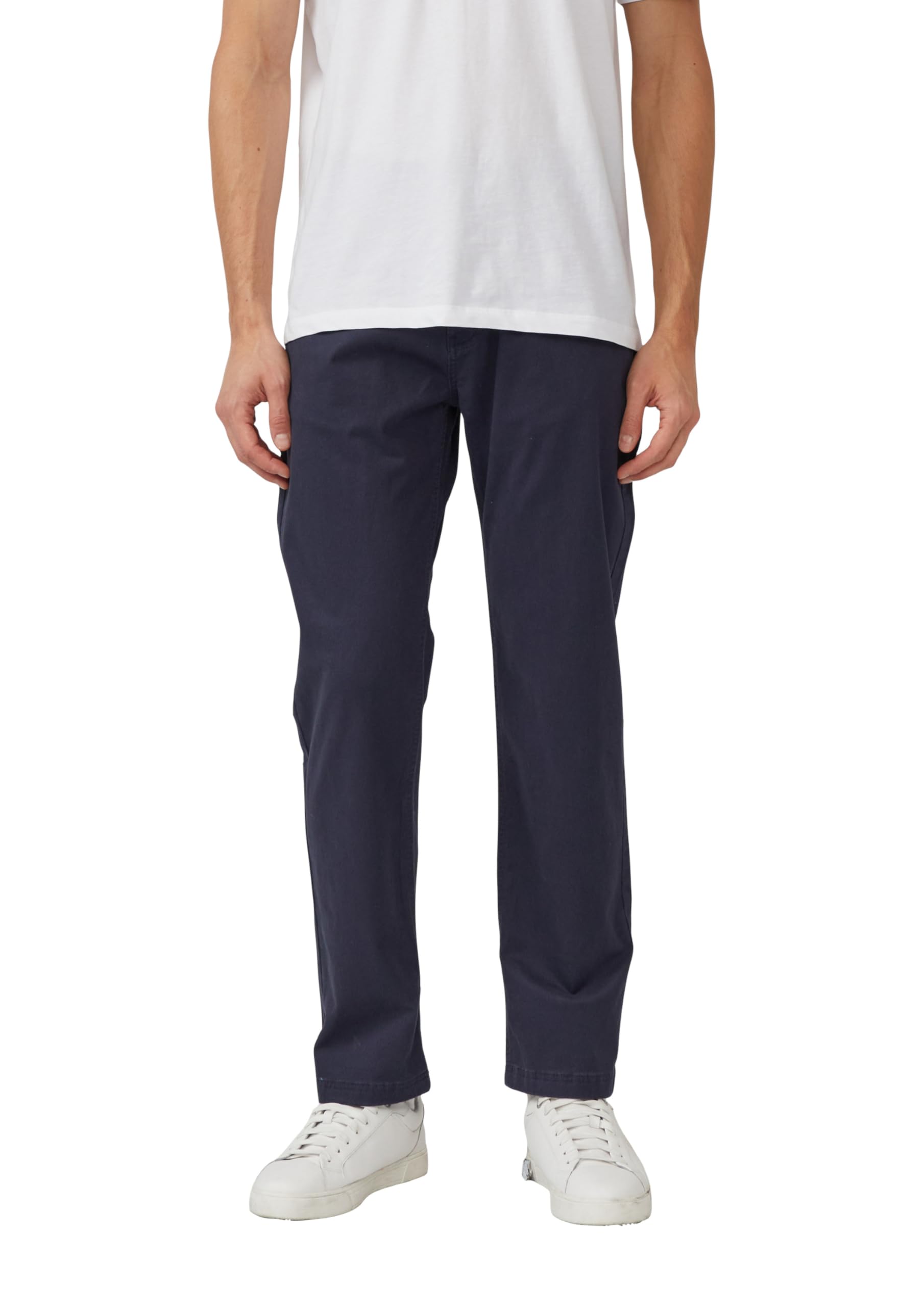 s.Oliver Regular Fit: Fein gemusterte Hose aus Baumwollstretch