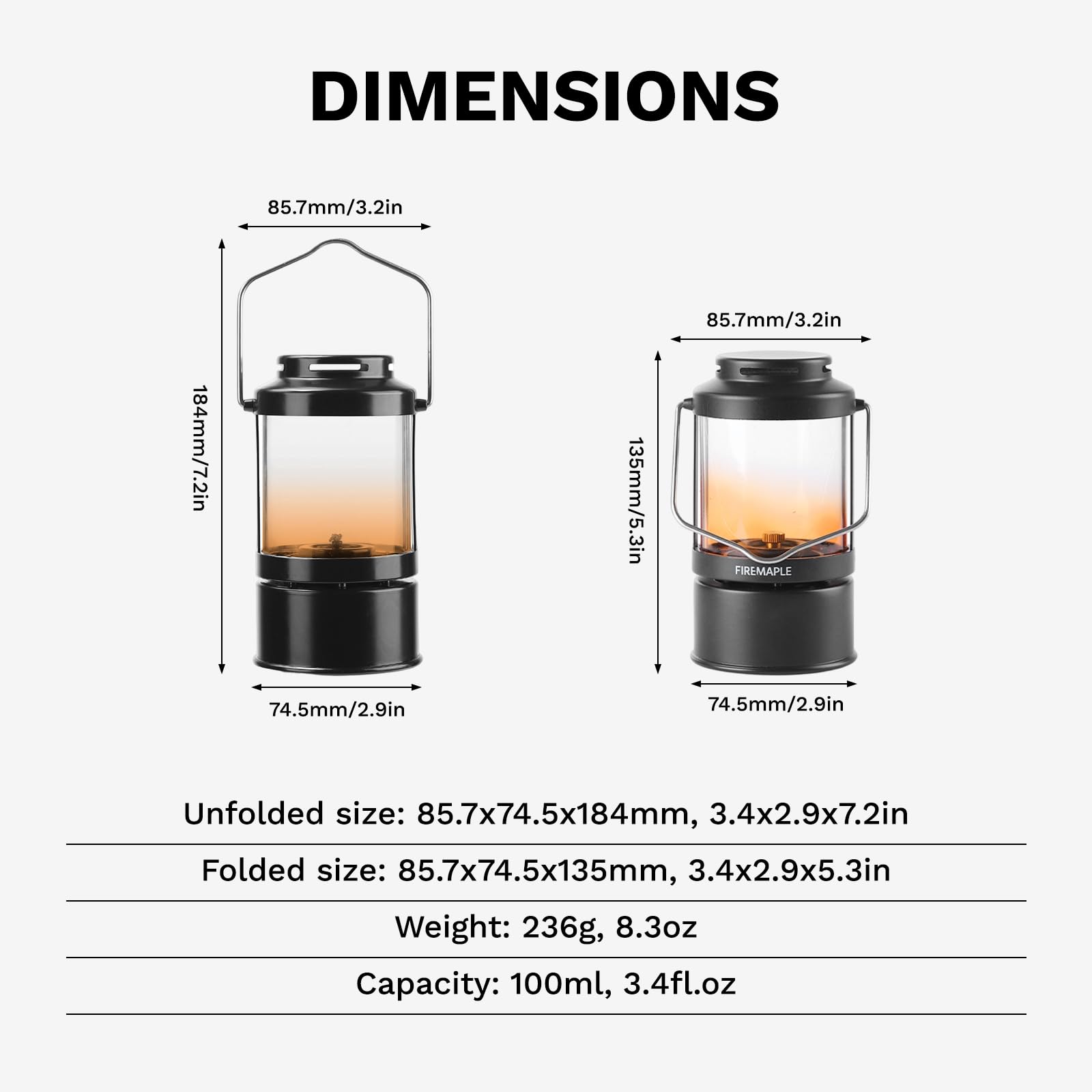 Fire-Maple Aurora Lampe à Kérosène – Lampe de Camping Vintage Portable avec Flamme Réglable (236 g / 8,3 oz), idéale pour le bushcraft, l’éclairage d’urgence et les activités de plein air (Noir)