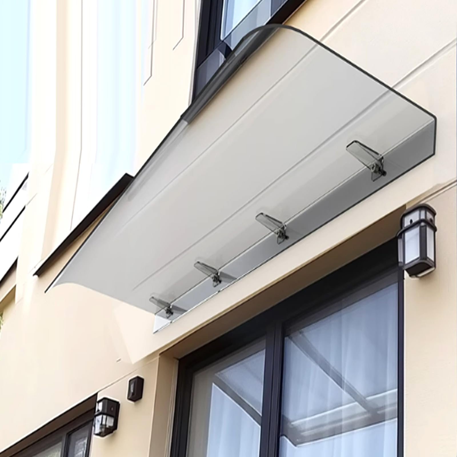 Auvent de porte anti-UV en polycarbonate résistant pluie et neige
