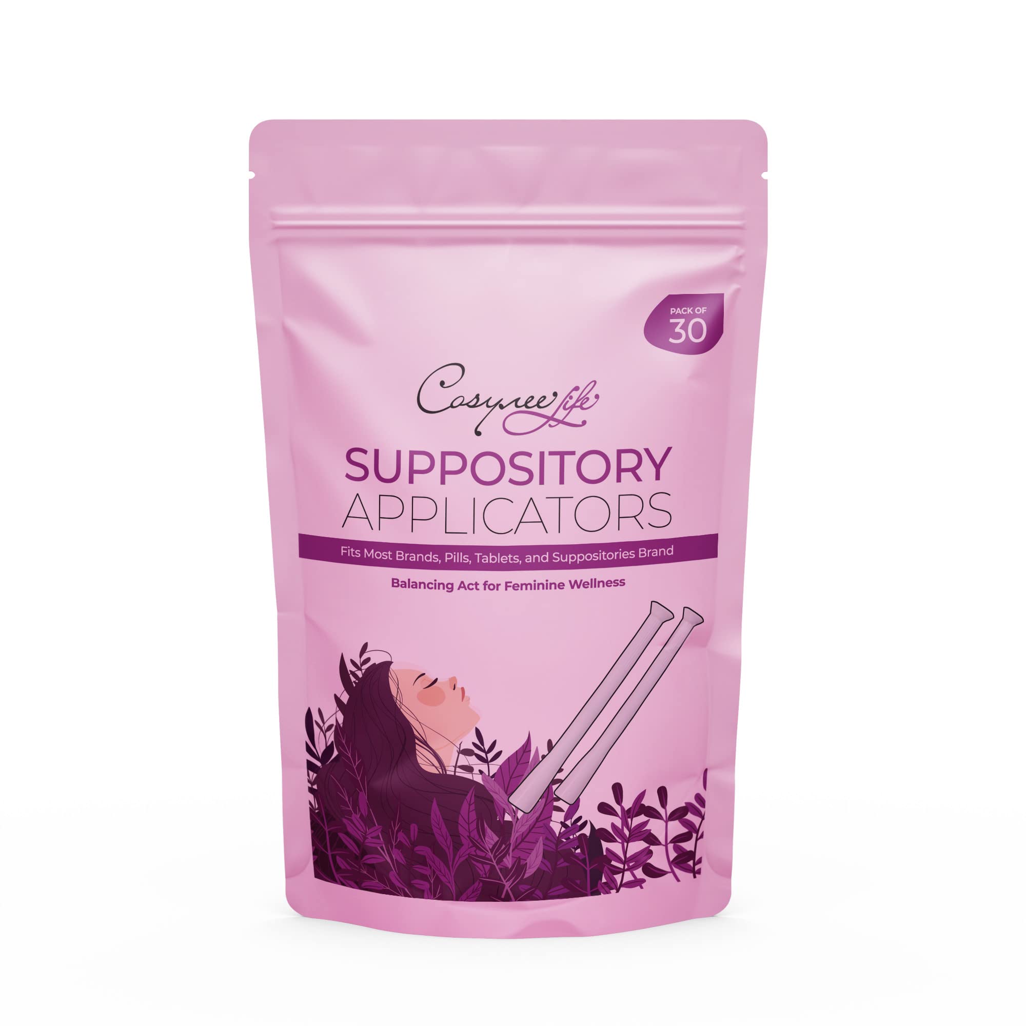 cosyneeDisposable Vaginal Suppository Applicator for Women | Easy-to-Use, Fits Most Brands, Small Pill, Tablets and Suppositories | Individually Wrapped | 30 Count (Pack of 1)