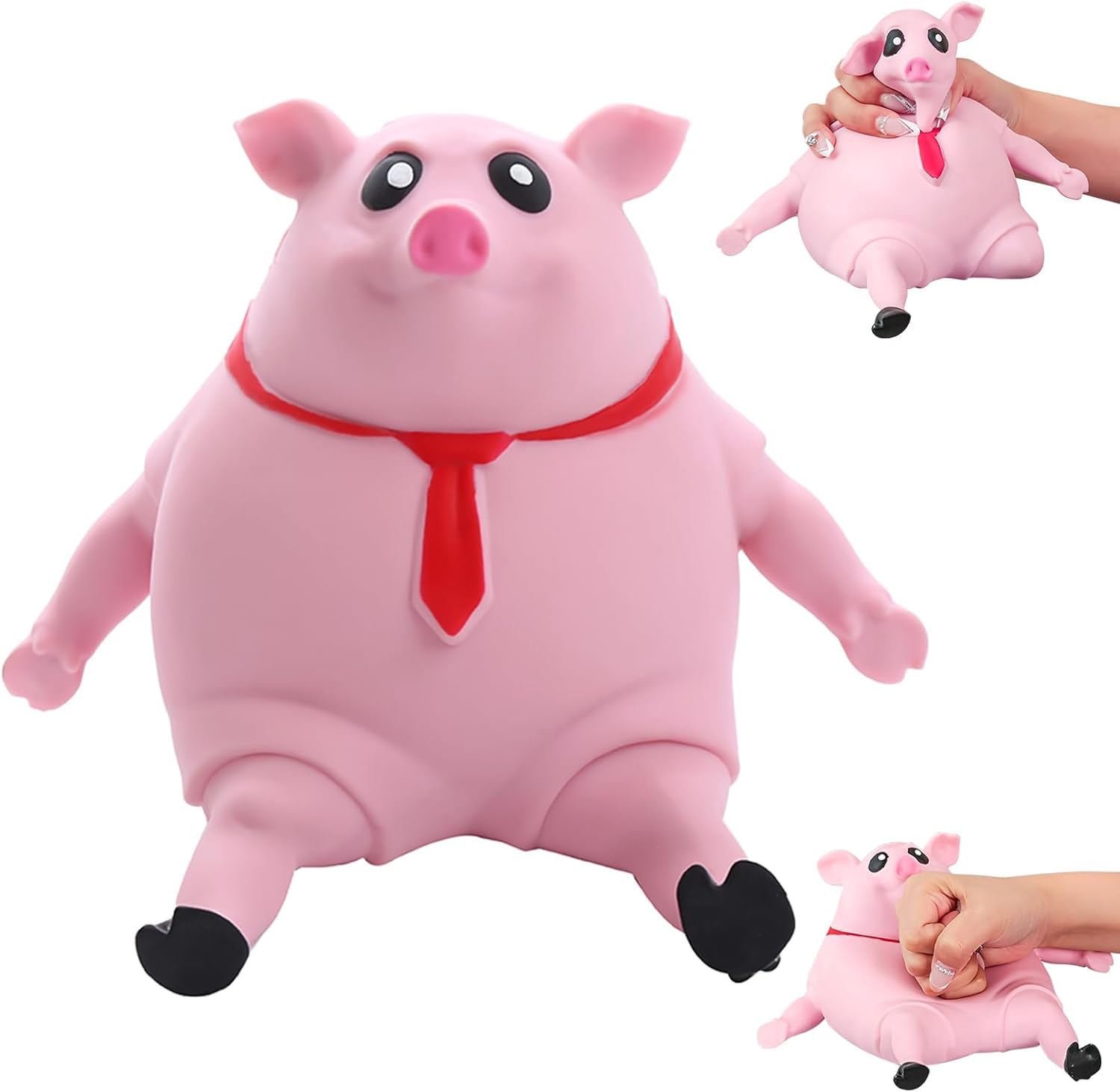 Rosa Cerdito Juguetes Antiestrés, Cerdo Juguetes para Apretar, Juguete de presión, Cerdito Antiestres Juguetes Sensoriales para NiñOs Y Adultos Aliviar la Ansiedad