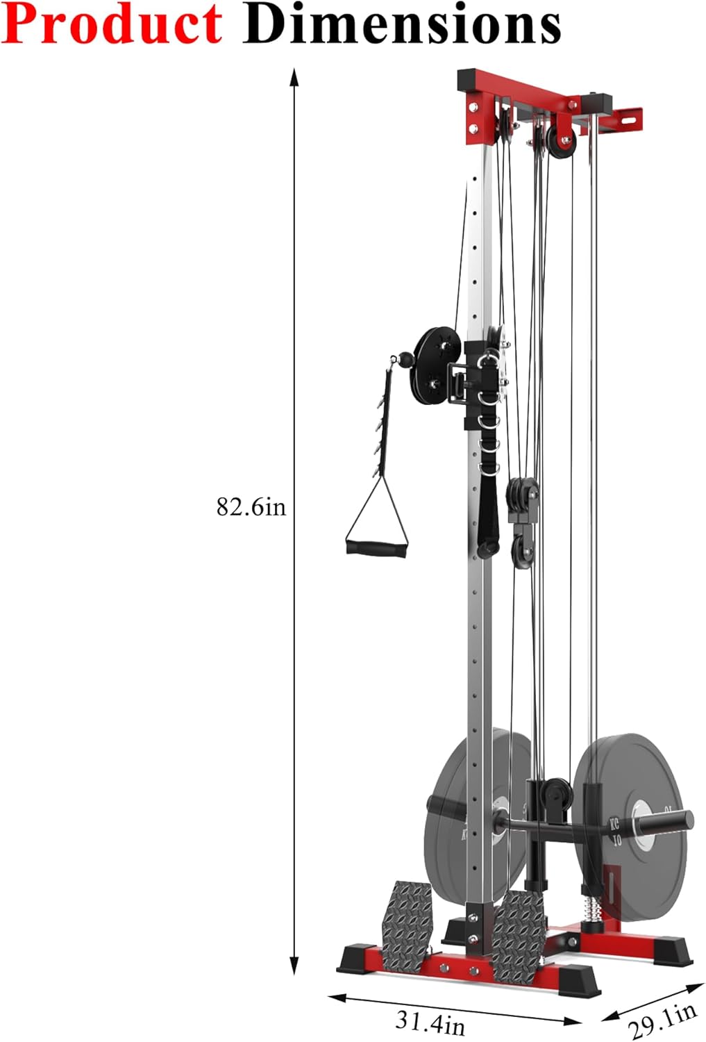 Wall Mount Cable Station, Cable Crossover Machine with Adjustable 20 Positions, LAT Pulldown Machines with Dual Pulley System, Full Body High-Efficiency Aerobic Workout for Garage Home Gym