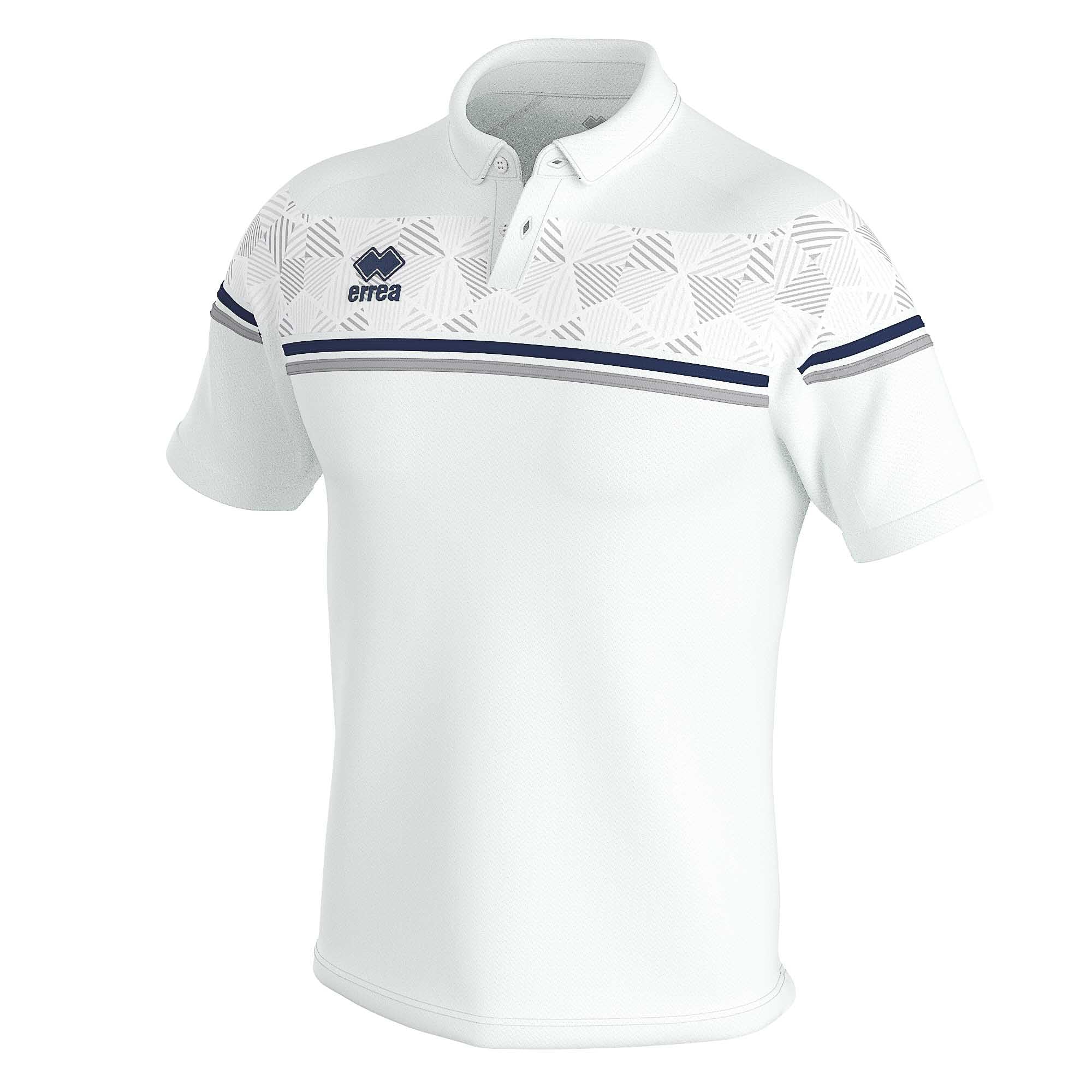 Errea fm891c-0437_2XS T-Shirt, Bianco/Blu Navy/Grigio, XXS Unisex-Adulto