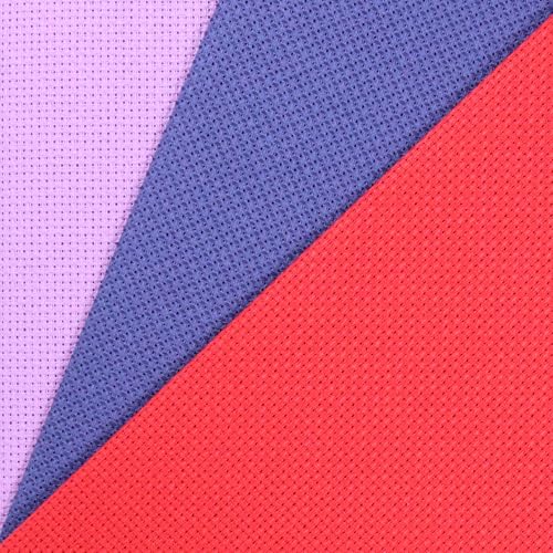 Image of KCS 3 pc of 12 inch x 18 inch(30cmx45cm) 16CT Counted Cotton Aida Cloth Cross Stitch Fabric (Lavender+Royal Blue+Red)