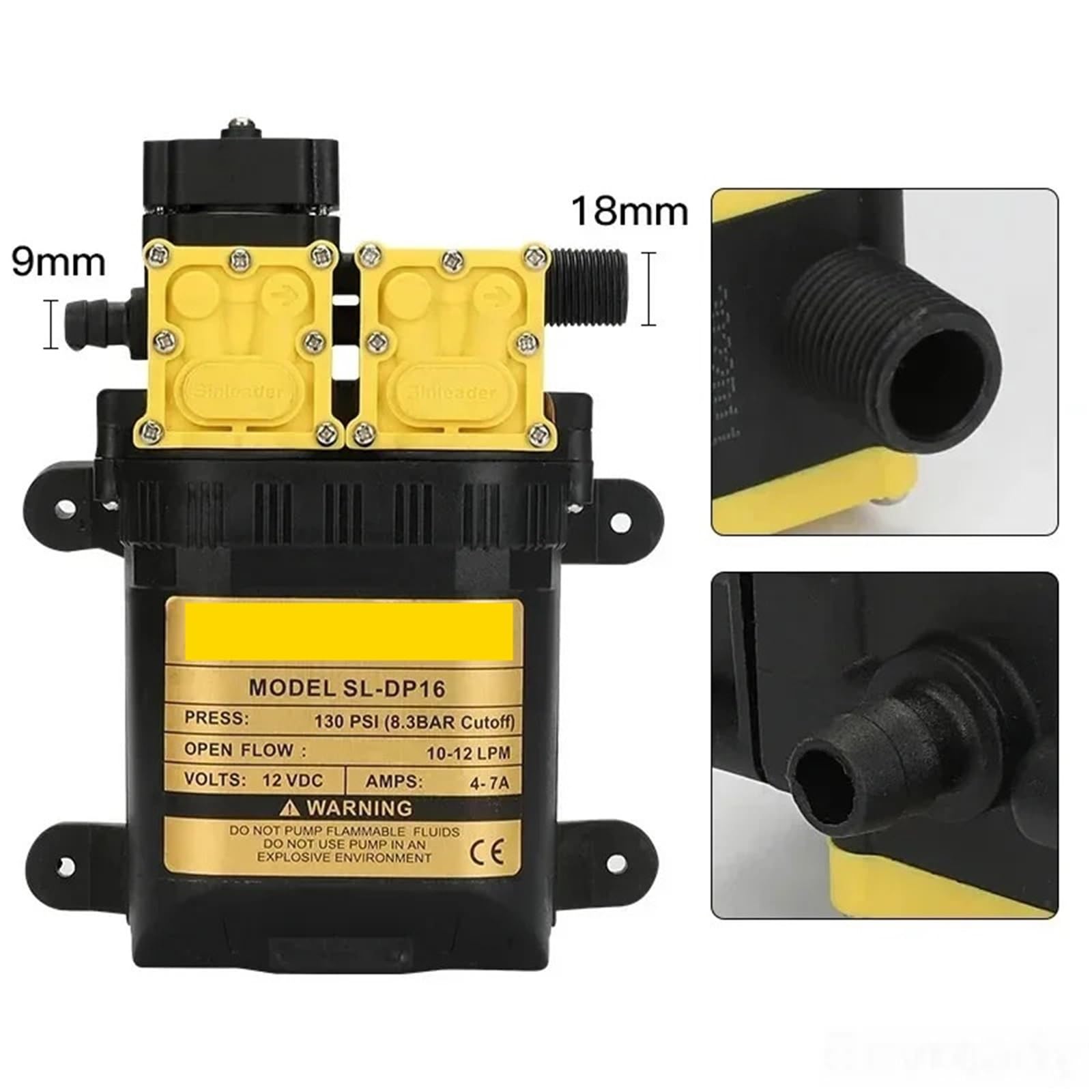 Pompa irroratrice elettrica for acqua agricola ad alta pressione da 12 V, doppia alimentazione elettrica