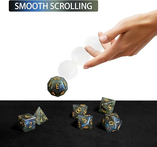 Miniatura 10 de LUCKY-M Dados de piedras preciosas hechas a mano DND, dados de piedra para Calabozos y Dragones, juegos de dados RPG, accesorios de D&D, regalo de