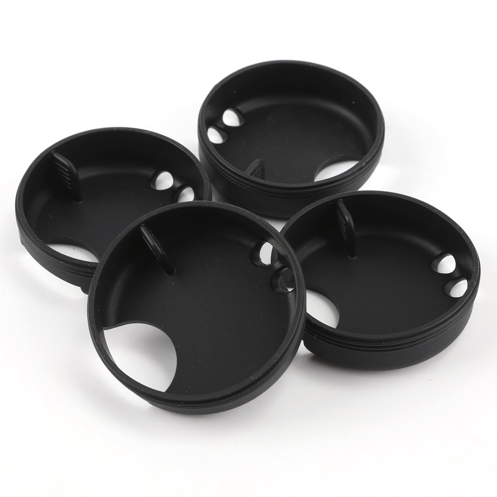 4pcs Silicone Splash Guard for Nalgene 32 oz Wide Mouth Lid, Anti-Spill Splashguard Easy Sipper for Nalgene Water Bottles Accessory (Black)