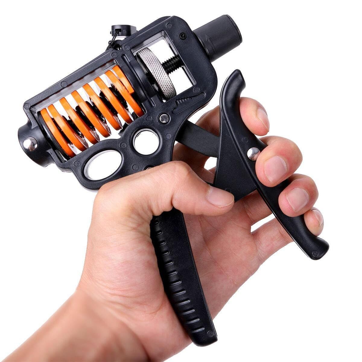 FITCOZI Nylon Heavy Duty Hand Grip Strengthener Trainer 5-165 Kg Adjustable Forearm Finger Exercise Power Gripper for Men Women for Gym Workout Hand Exercise Equipment to Use in Home (Pro), Black