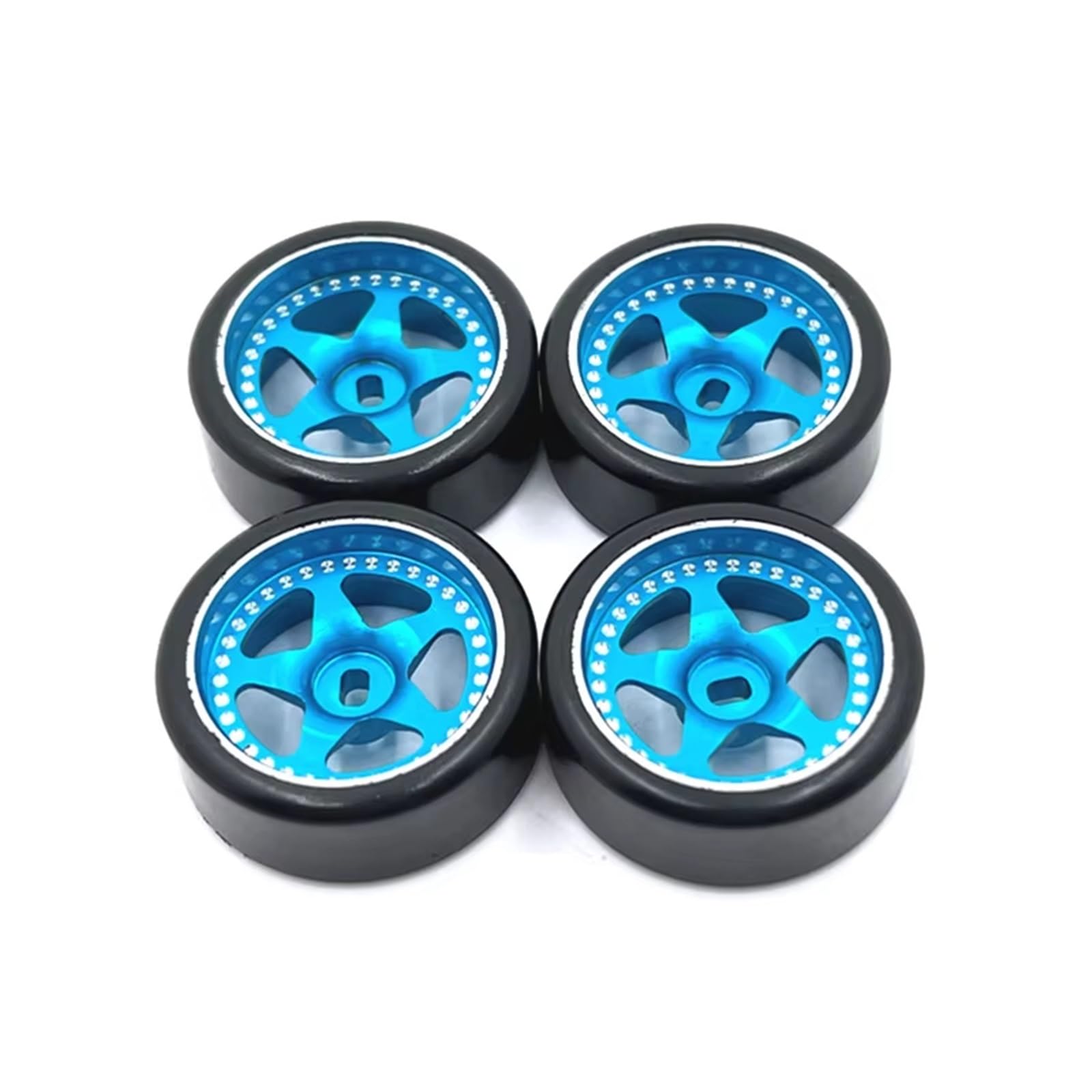 Koła i opony do samochodów driftowych RC, RC Wheel Tires 27mm Multicolor Metal Rim Wltoys K969 K979 K989 Kyosho Mini-Z 1/28 4 Pcs(Blue)