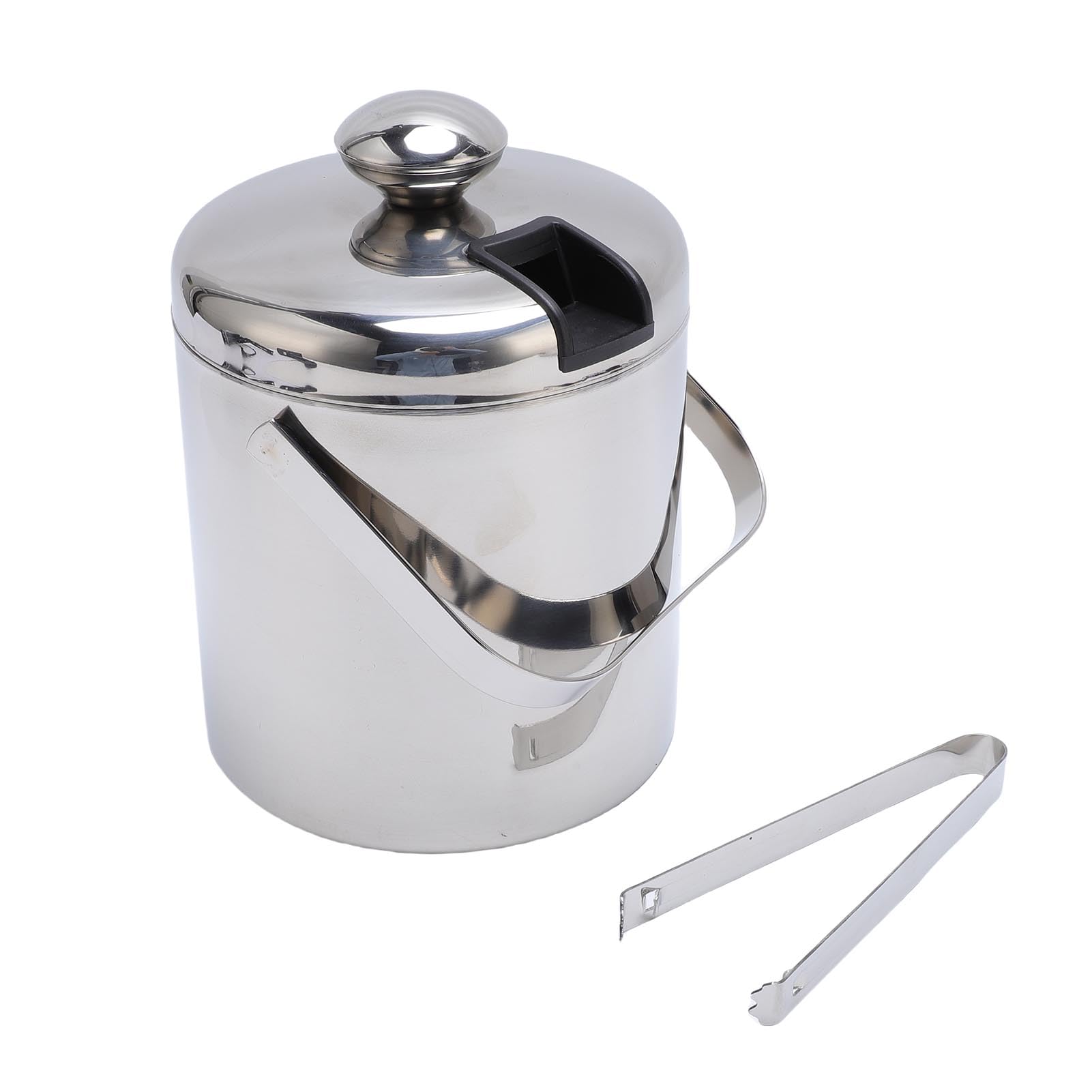 Seau à glace isolant, Couvercle anti-poussière inclus avec pince, Capacité 1,3 L pour vin champagne cocktails, Idéal fêtes pique-niques restaurants extérieur