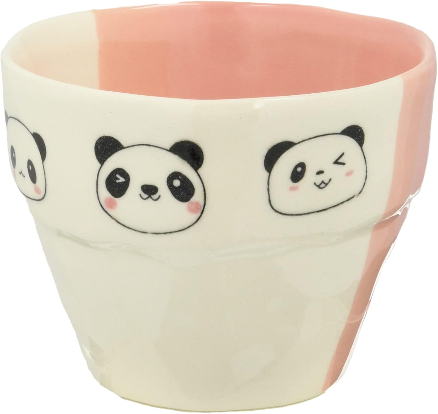 Banko Ware 18053 Children's Tableware, Ceramic, Oven Safe, Cup, Pandashan, Pink, Diameter Approx. 3.1 x Height 2.4 inches (8 x 6 cm), Microwave Dishwasher Safe, Made in Japan