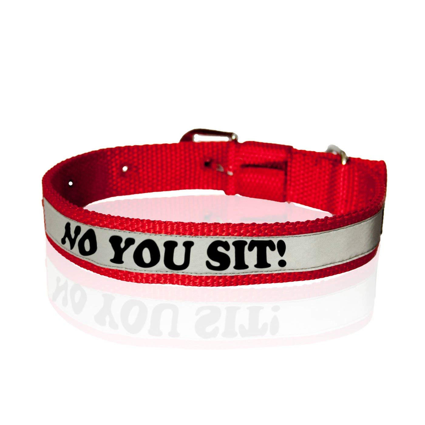 Ruse Pet No You Sit Printed Reflective Nylon Neck Belt Adjustable Dog Collar for Puppy, Small, Big Dogs. (B0867L9B74) Amazon Price History, Amazon Price Tracker