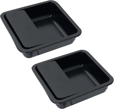 Concealed Recessed Door Pull Handles, 1 1/4" Hole Distance, Black