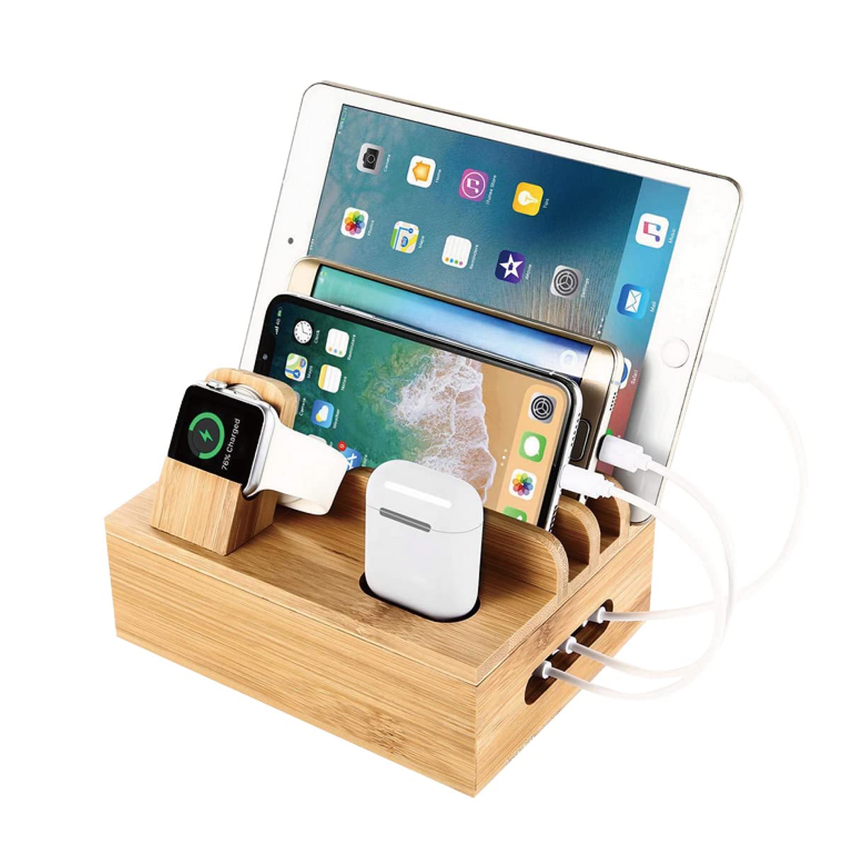 Amazon | Magnetic 充電ステーション マグネット式 木製 | Magnetic