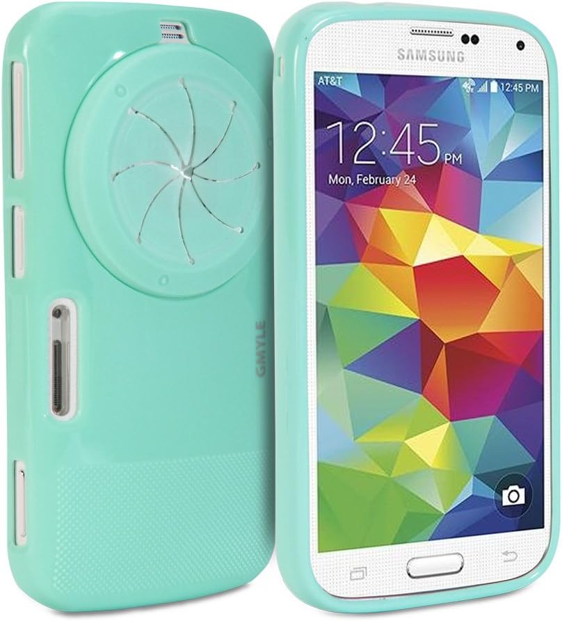 Galaxy K Zoom Case, Zoom Case with Lens Cover for Samsung Galaxy K (S5 Zoom) - Mint Green TPU Protective Soft Case with Camera Lens Cover