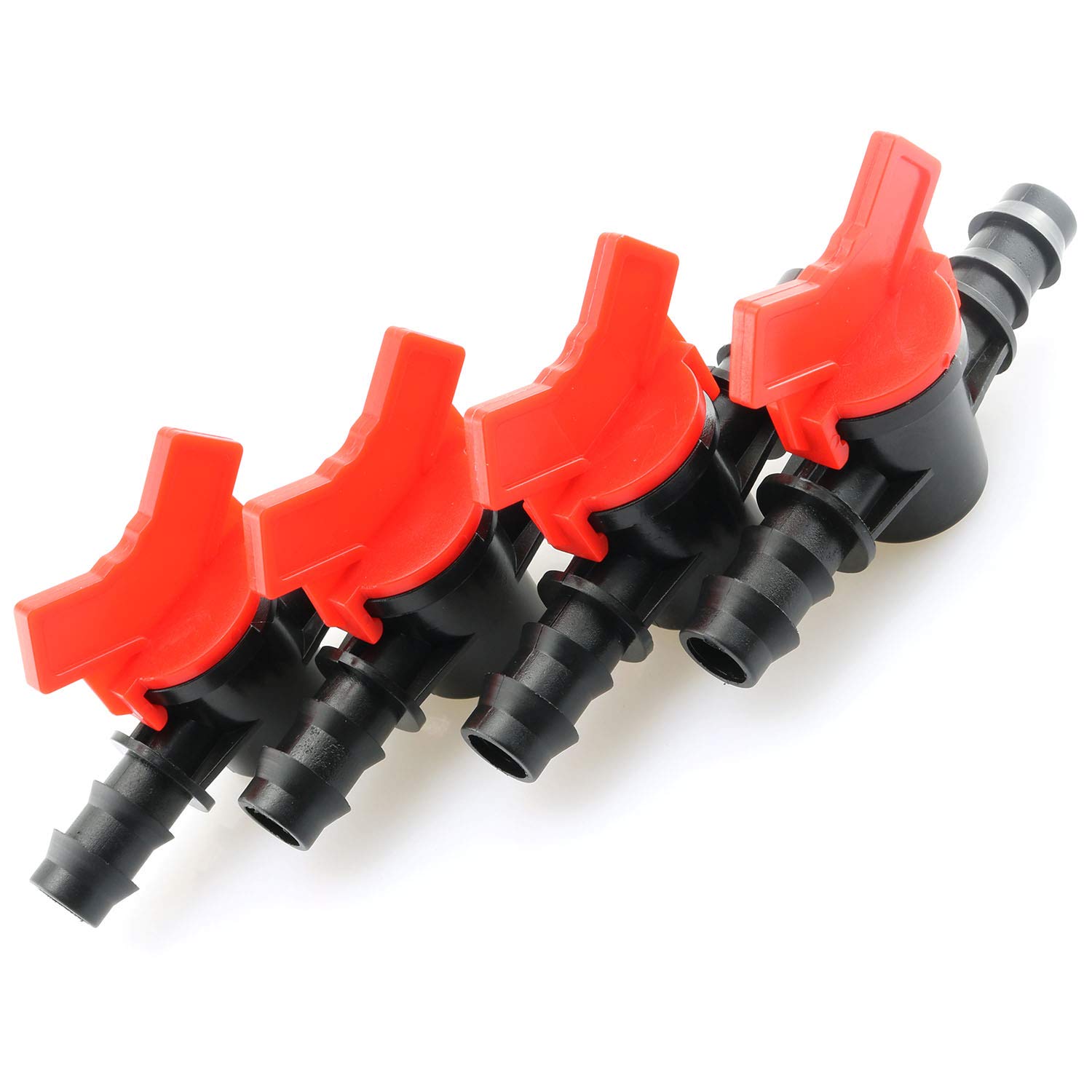 DGZZIBarbed Ball Valve 4PCS 1/2-Inch ID in-Line Ball Valve Shut-Off Switch with Hose Barb for Drip Irrigation and Aquariums