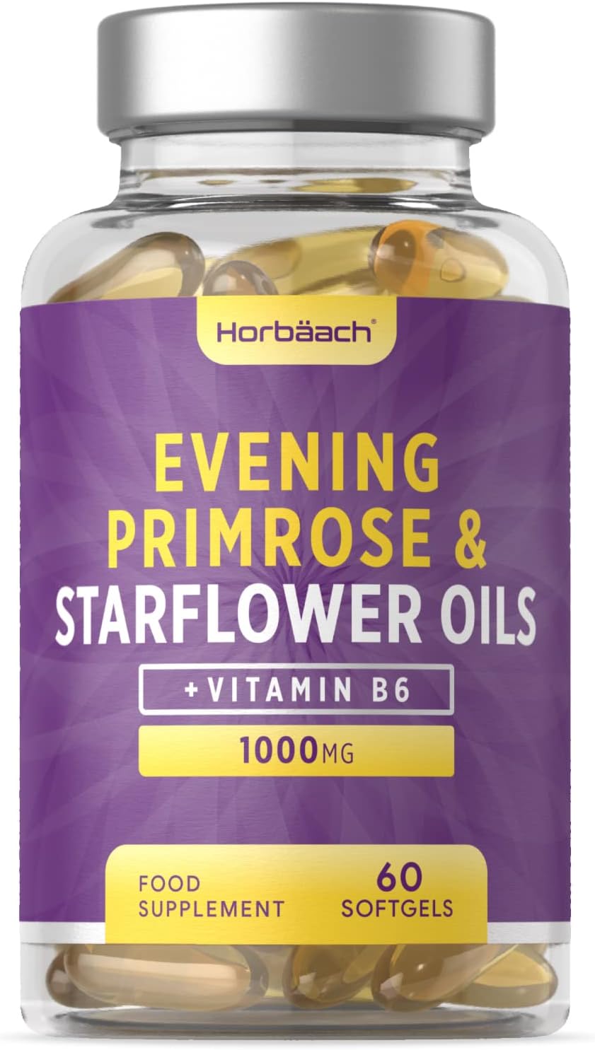 Evening Primrose and Starflower Oil Capsules 1000mg with Vitamin B6