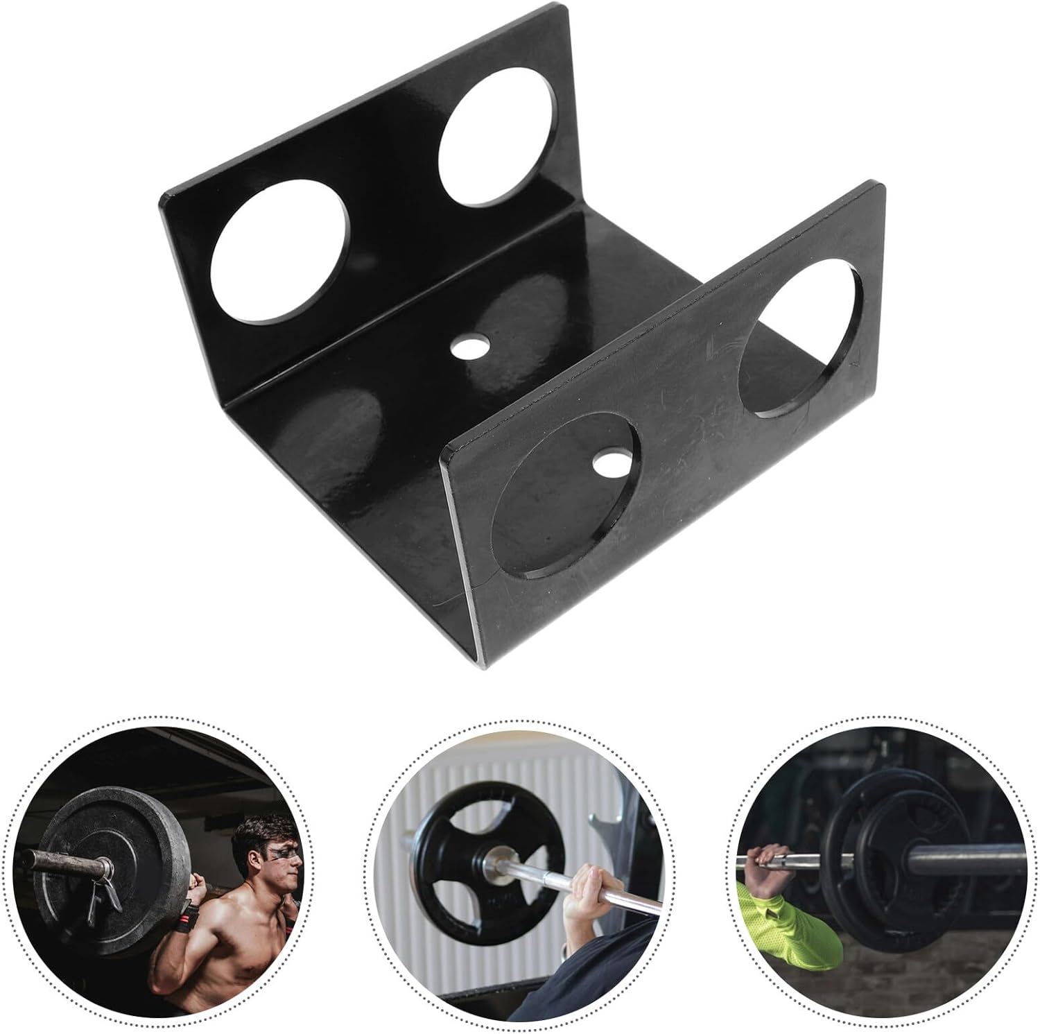 Wall Mounted Barbell Rack Weight Bar Hanger Double Hook Steel Storage Stand Gym Equipment Organizer for Home Workout