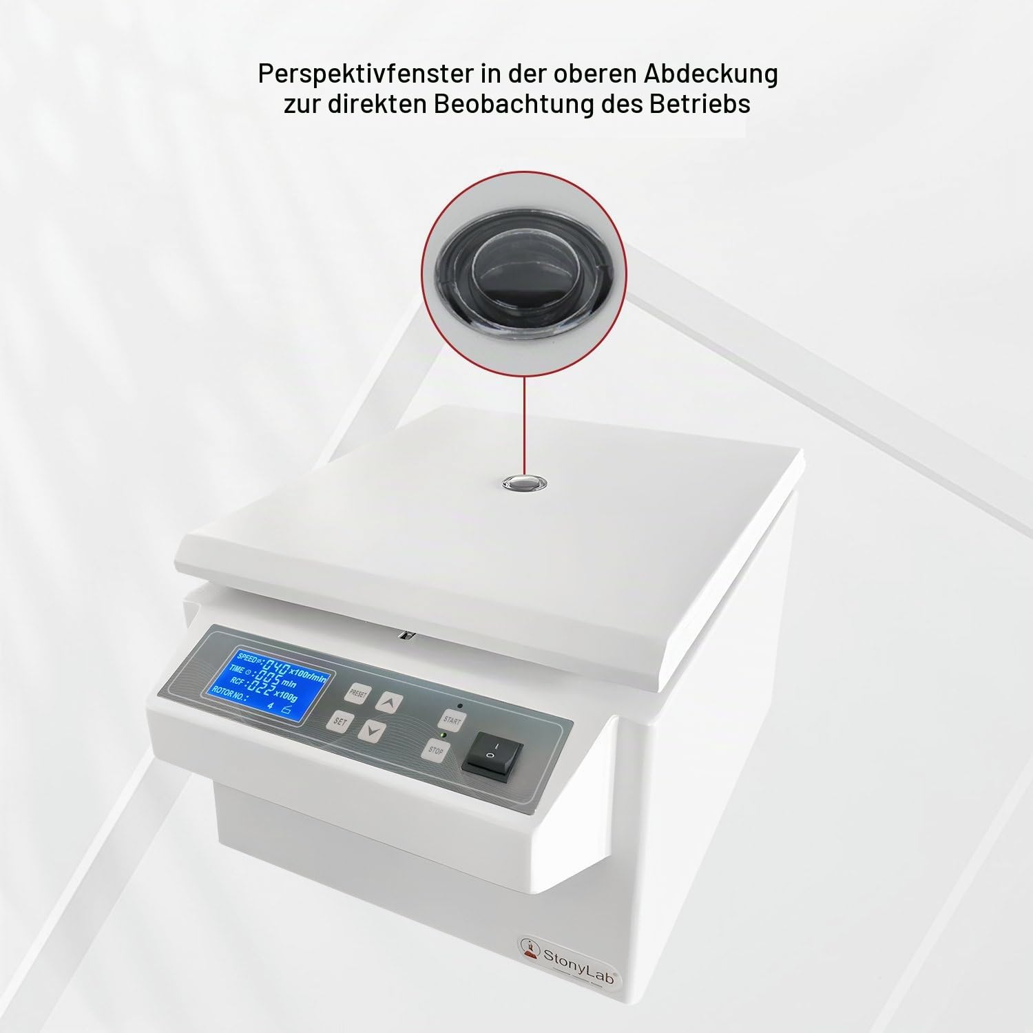 stonylab Niedrigdrehzahl-Zentrifuge, 220V/60Hz Digitale Tischzentrifuge mit 4000 U/MIN Max Geschwindigkeit, 2400xg Max Zentrifugalkraft, 15 ml x 8 Schwenkrotor