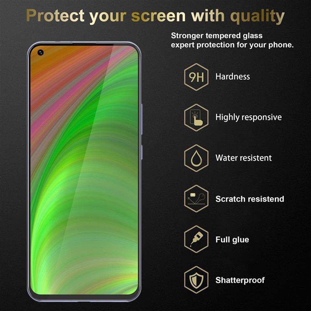 Cadorabo Vetro Temperato Per Huawei Y7 2019 – Pellicola Protettiva Trasparente Con Cornice Nera, Durezza 9H, Copertura Completa, 3D Touch