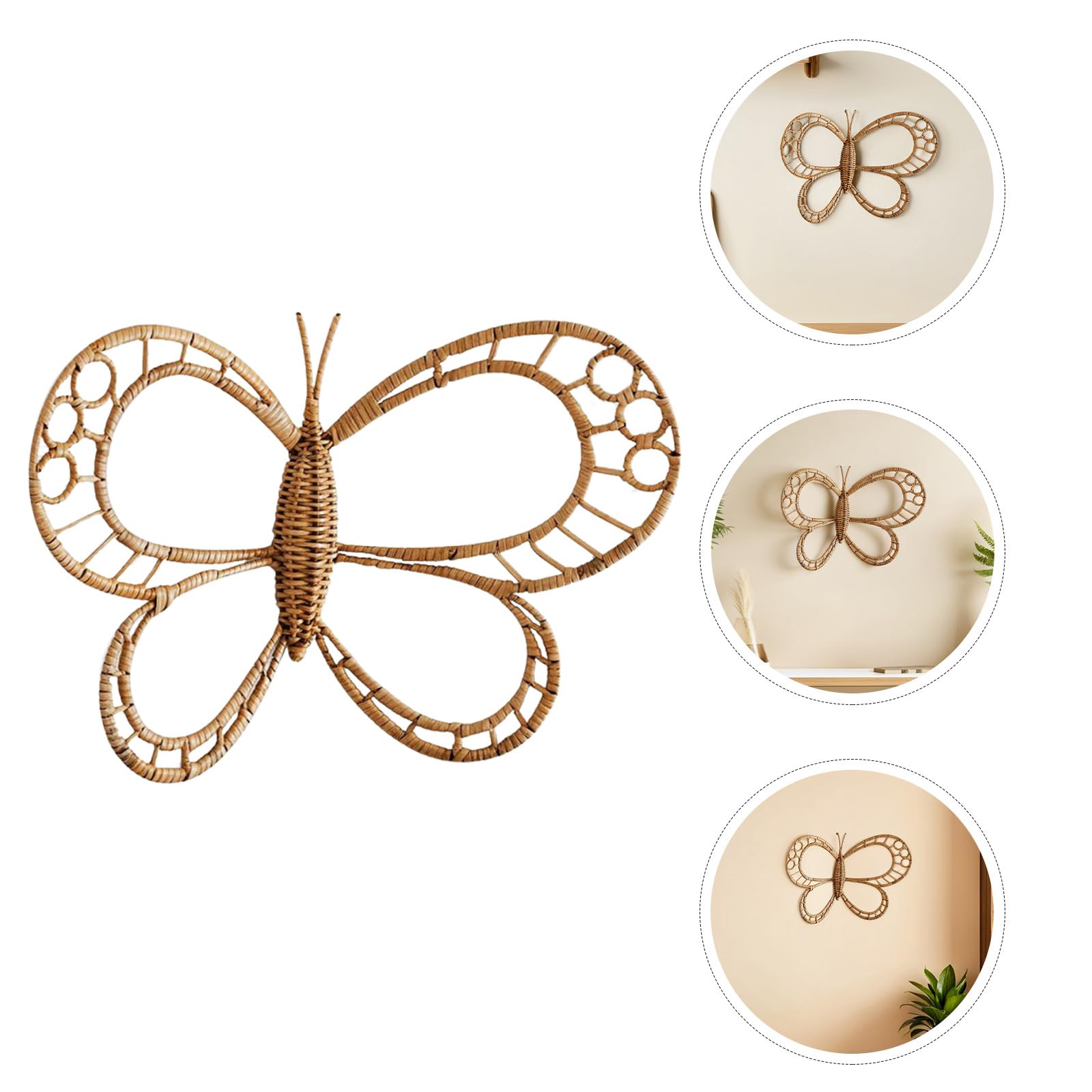 NOLITOY Decoración de Pared de Ratán Natural Escultura Tejida para Dormitorio y Habitación Infantil Arte Bohemio Grande para Sala y Jardín